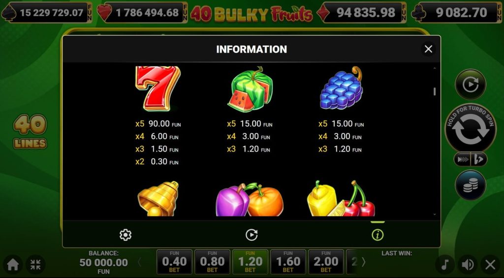 Bonusfunktionen von Bulky Fruits